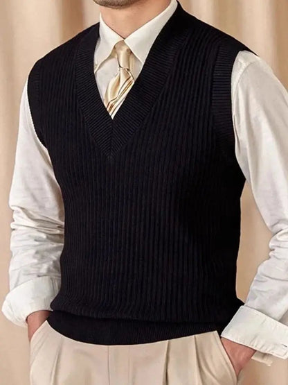 Men’s Knit Sweater – Vest Waistcoat Casual Everyday Knitwear SPECTER