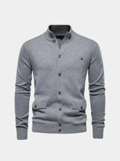 Men’s Cardigan Sweater – Knitted Stand Collar Casual Everyday Knitwear SPECTER