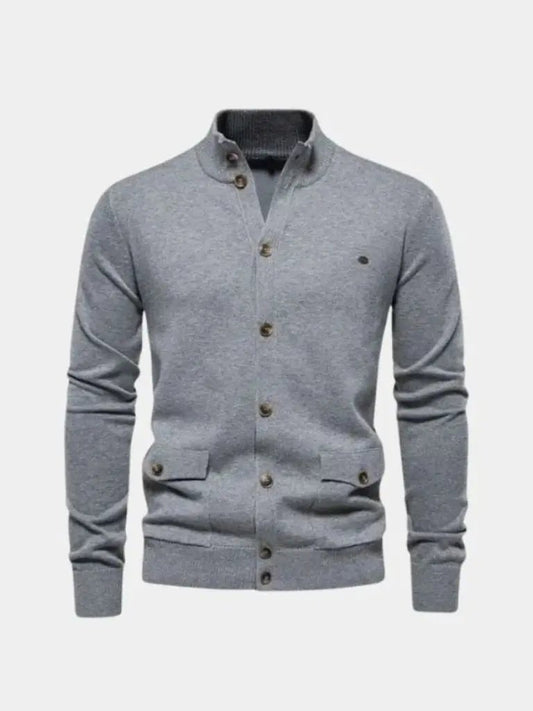 Men’s Cardigan Sweater – Knitted Stand Collar Casual Everyday Knitwear SPECTER