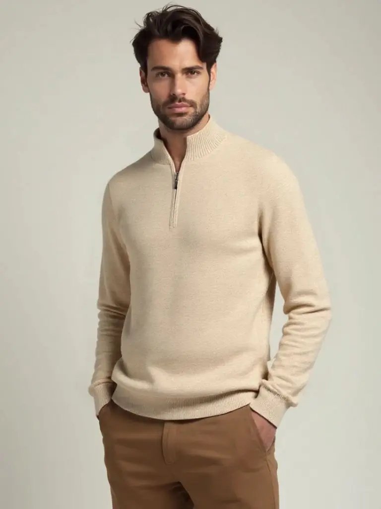 Men’s Knit Sweater – Merino Half Zip Casual Everyday Knitwear SPECTER