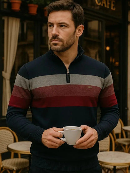 Men’s Knit Sweater – Minimalist High Collar Casual Everyday Knitwear SPECTER