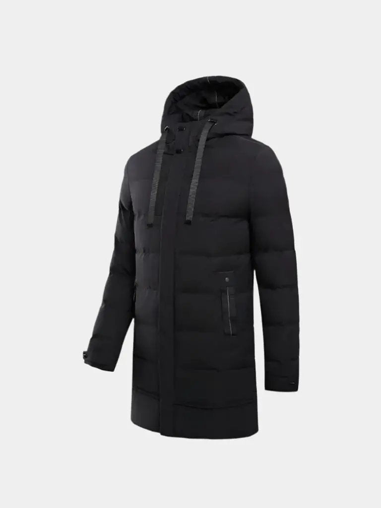 Men’s Puffer Jacket – Minimalist Long Quilted Winter Warmth SPECTER
