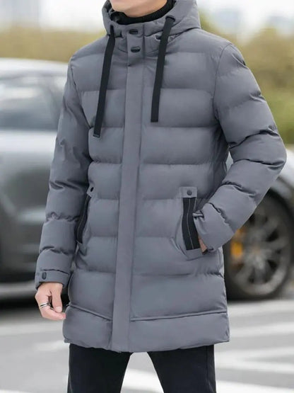 Men’s Puffer Jacket – Minimalist Long Quilted Winter Warmth SPECTER
