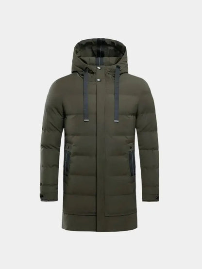 Men’s Puffer Jacket – Minimalist Long Quilted Winter Warmth SPECTER