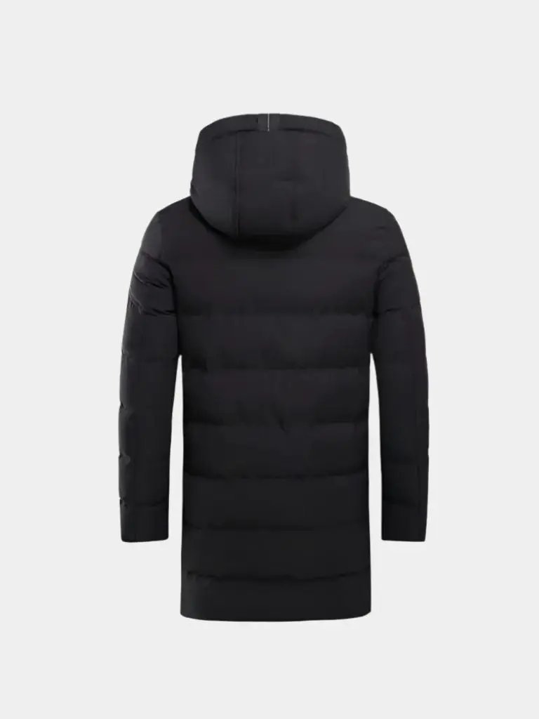 Men’s Puffer Jacket – Minimalist Long Quilted Winter Warmth SPECTER