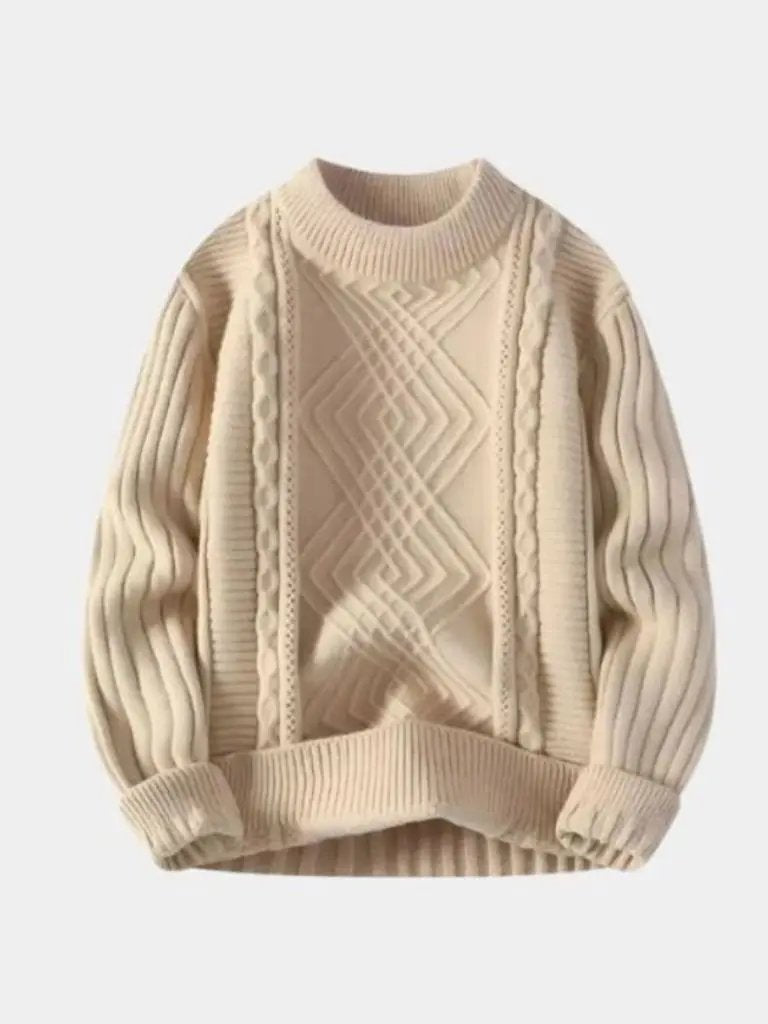Men’s Knit Sweater – Minimalist Textured Casual Everyday Knitwear SPECTER