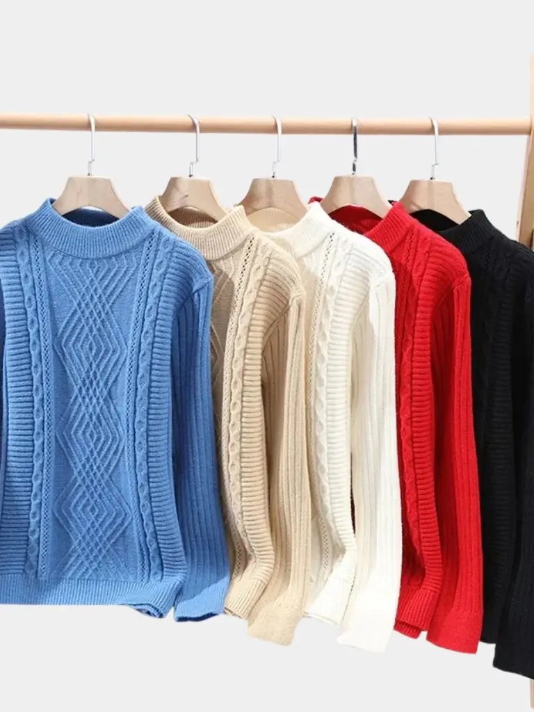 Men’s Knit Sweater – Minimalist Textured Casual Everyday Knitwear SPECTER