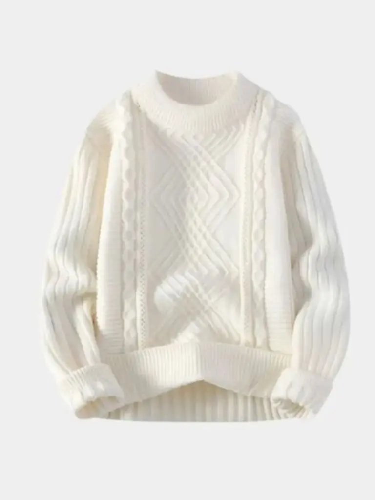 Men’s Knit Sweater – Minimalist Textured Casual Everyday Knitwear SPECTER