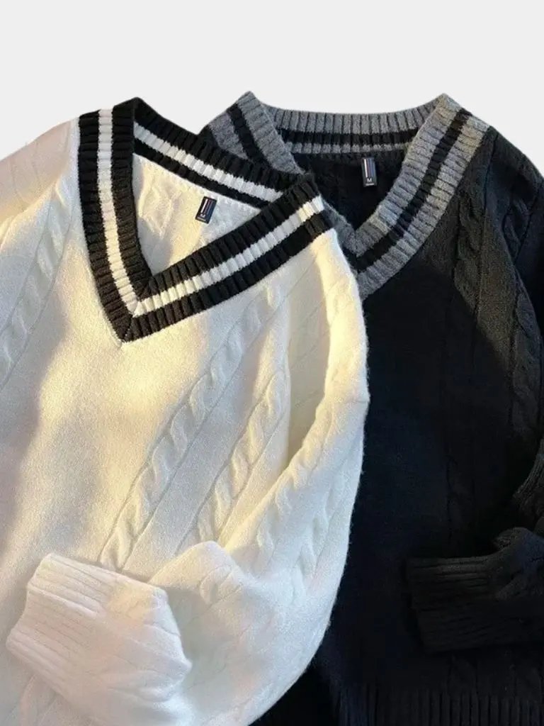 Men’s Knit Sweater – Minimalist Neck Casual Everyday Knitwear SPECTER