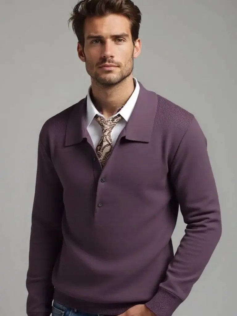 Men’s Knit Sweater – Old Money Polo Casual Everyday Knitwear SPECTER
