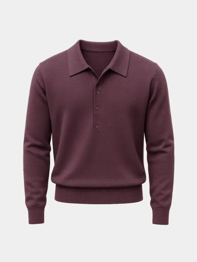 Men’s Knit Sweater – Old Money Polo Casual Everyday Knitwear SPECTER