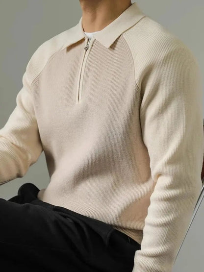 Men’s Knit Sweater – Raglan Quarter Zip Casual Everyday Knitwear SPECTER