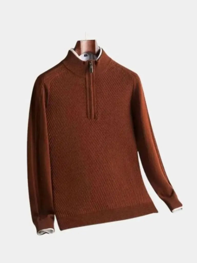 Men’s Knit Sweater – Stripe Quarter Zip Casual Everyday Knitwear SPECTER