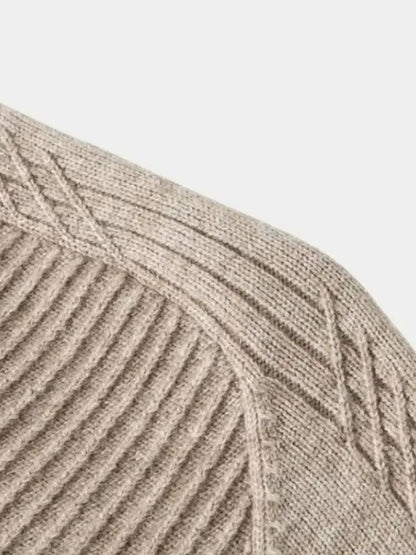 Men’s Knit Sweater – Stripe Quarter Zip Casual Everyday Knitwear SPECTER