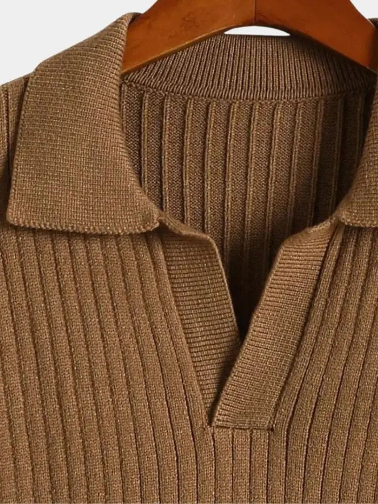 Men’s Knit Sweater – Neck Polo Ribbed Casual Everyday Knitwear SPECTER