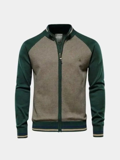 Men’s Cardigan Sweater – Zipper Color Block Casual Everyday Knitwear SPECTER