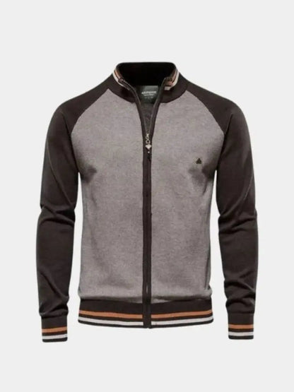 Men’s Cardigan Sweater – Zipper Color Block Casual Everyday Knitwear SPECTER